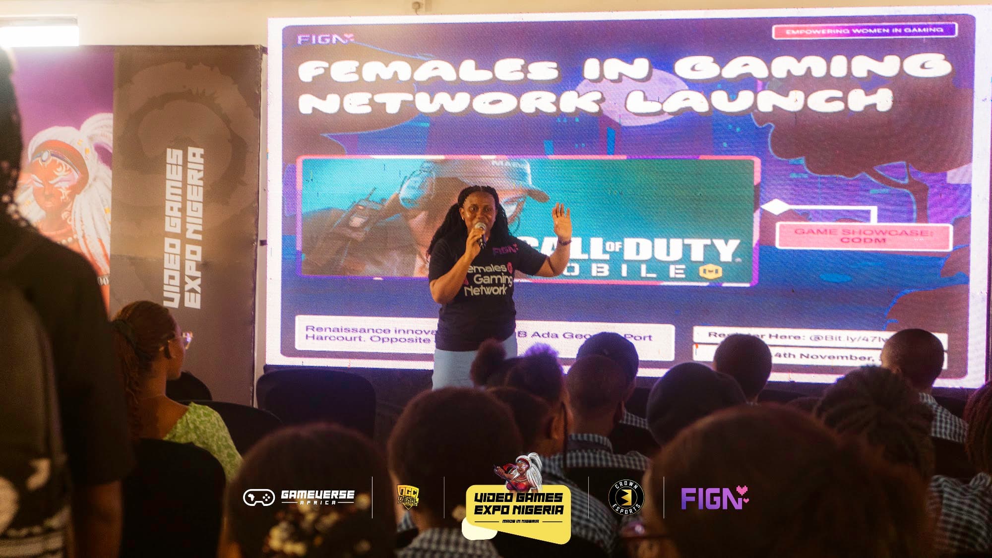 FIGN founder speaking on stage at the launch
